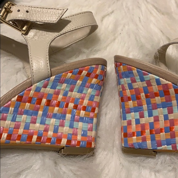 🆕NIB multicolored raffia wedge leather sandals - Picture 8 of 8